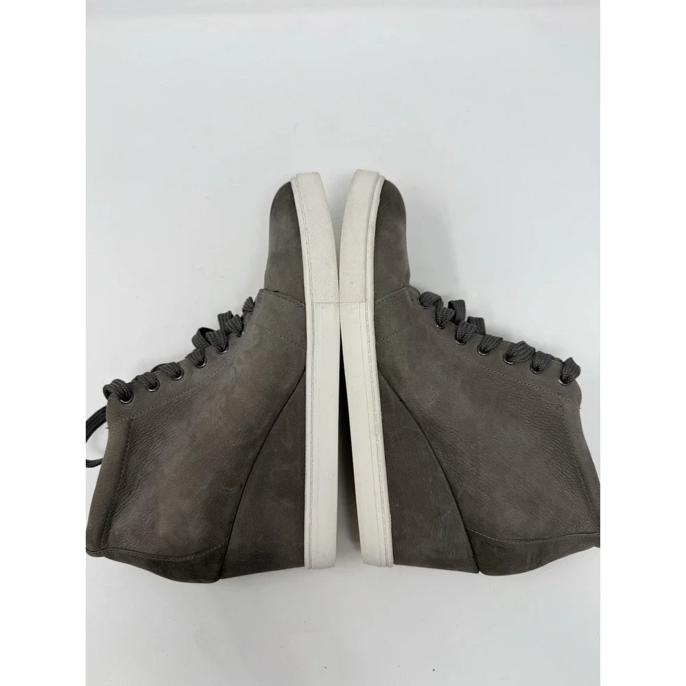 Caslon Soft Gray‎ Leather Wedge Sneakers Shoes Side Zip Laces SZ 9M
